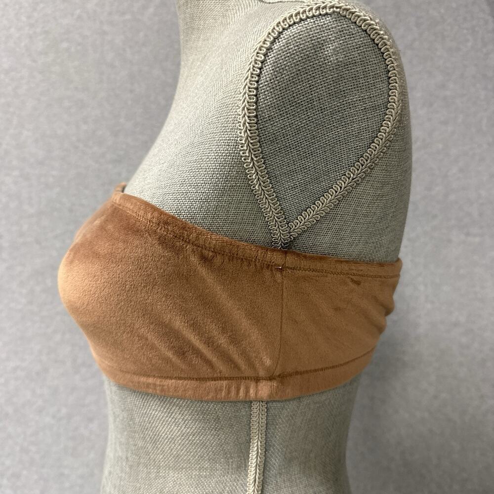 SKIMS Velour Stretch Bandeau Bralette Sienna Brown Small Strapless Lounge Top - Picture 3 of 6
